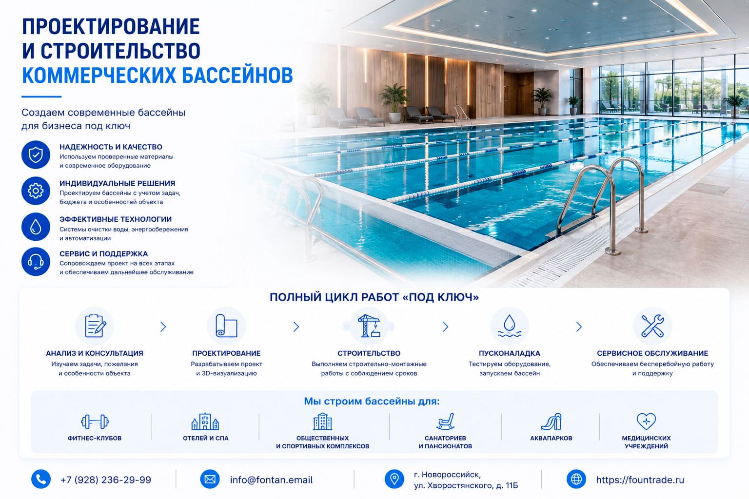 Проектирование и строительство коммерческих бассейнов 4 Проектирование и строительство коммерческих бассейнов