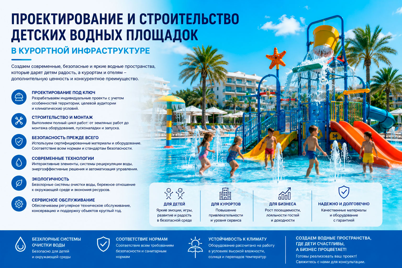 Проектирование и строительство детских водных площадок в курортной инфраструктуре 4 Проектирование и строительство детских водных площадок в курортной инфраструктуре