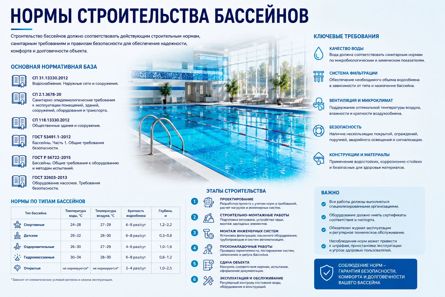 Нормы строительства бассейнов 2 Нормы строительства бассейнов
