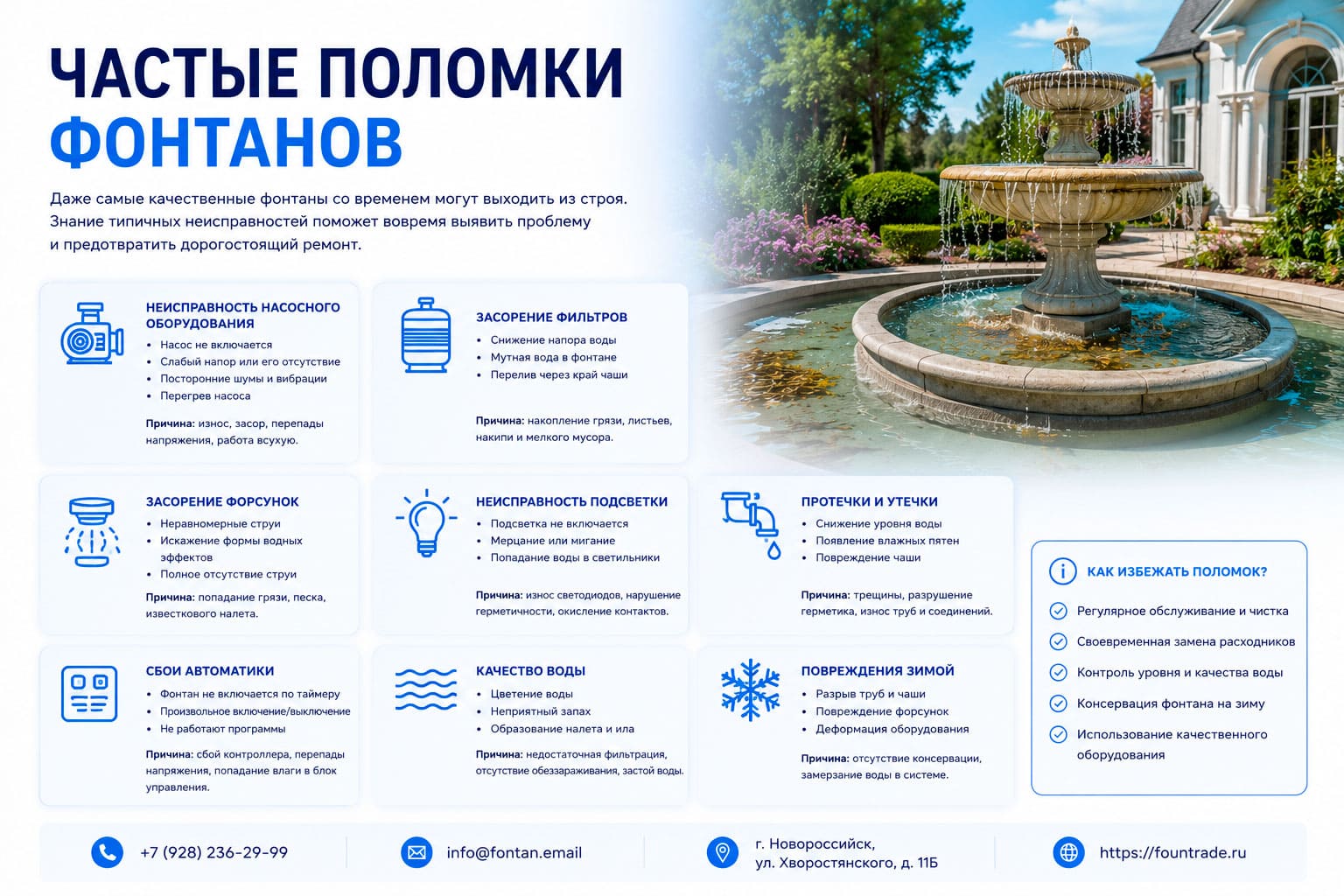 Частые поломки фонтанов 1 Частые поломки фонтанов