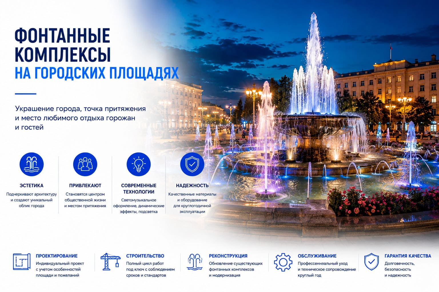 Фонтанные комплексы на городских площадях 1 Фонтанные комплексы на городских площадях
