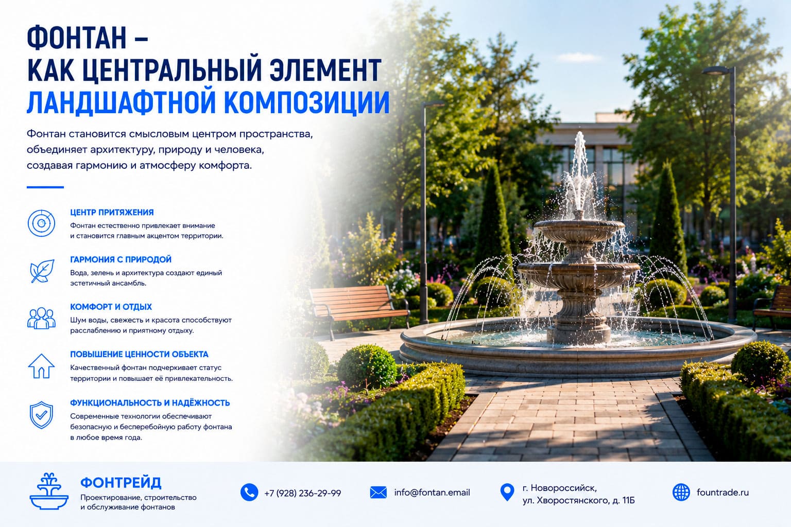 Фонтан как центральный элемент ландшафтной композиции 4 Фонтан как центральный элемент ландшафтной композиции
