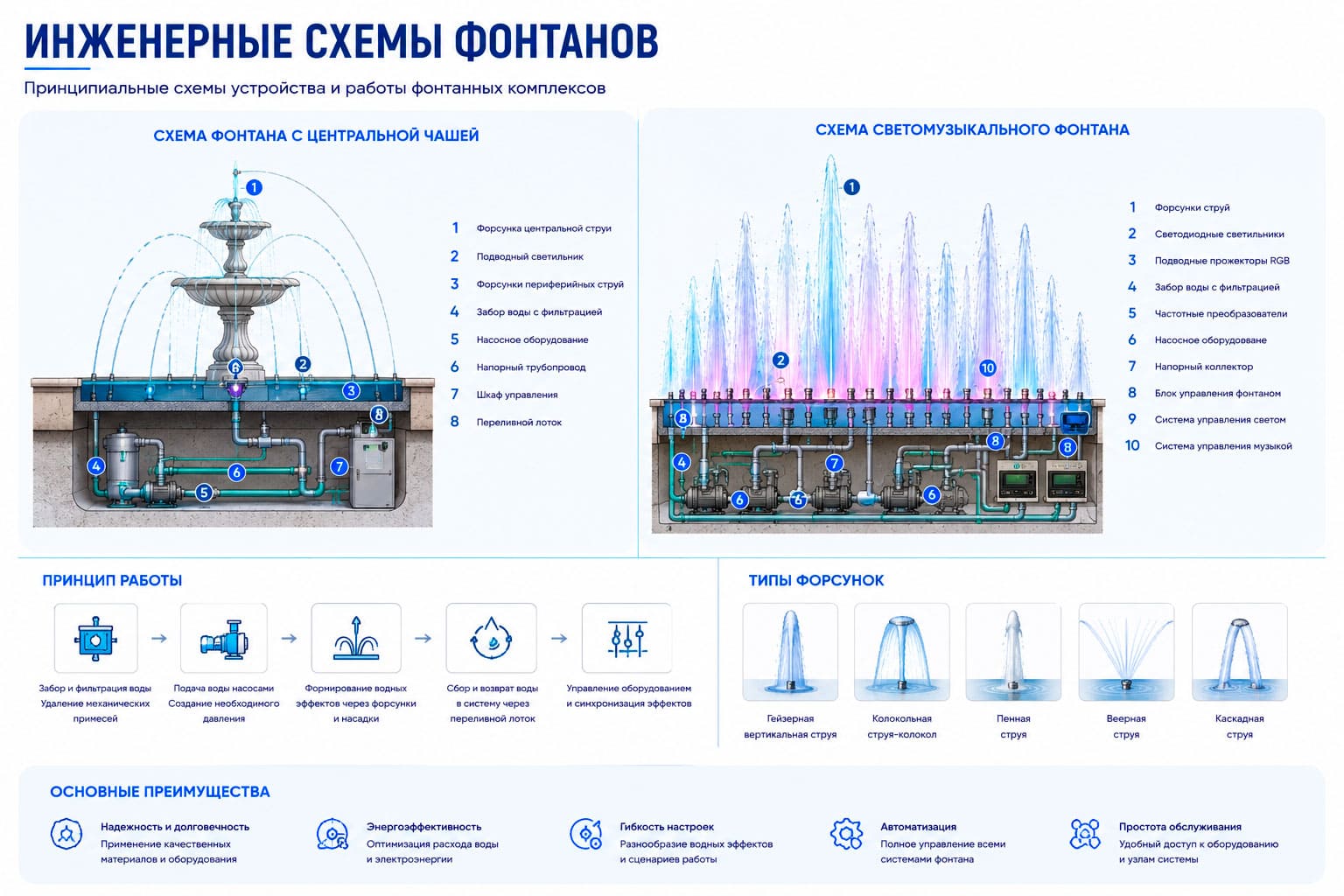 Инженерные схемы фонтанов 5 Инженерные схемы фонтанов