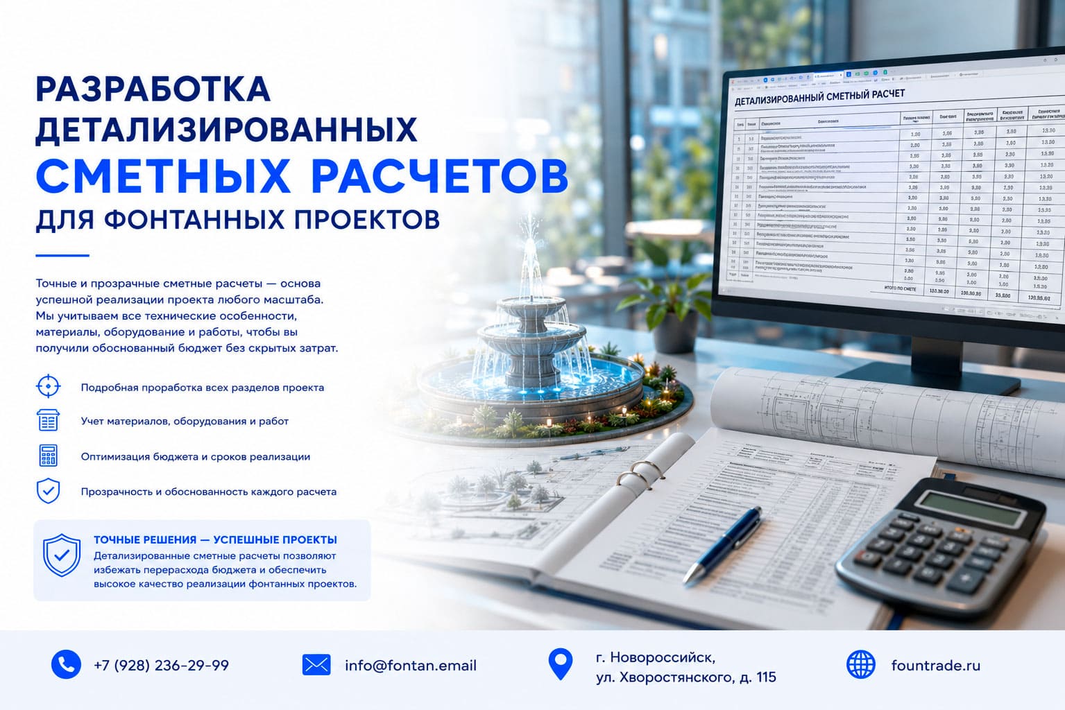 Разработка детализированных сметных расчетов для фонтанных проектов 3 Разработка детализированных сметных расчетов для фонтанных проектов