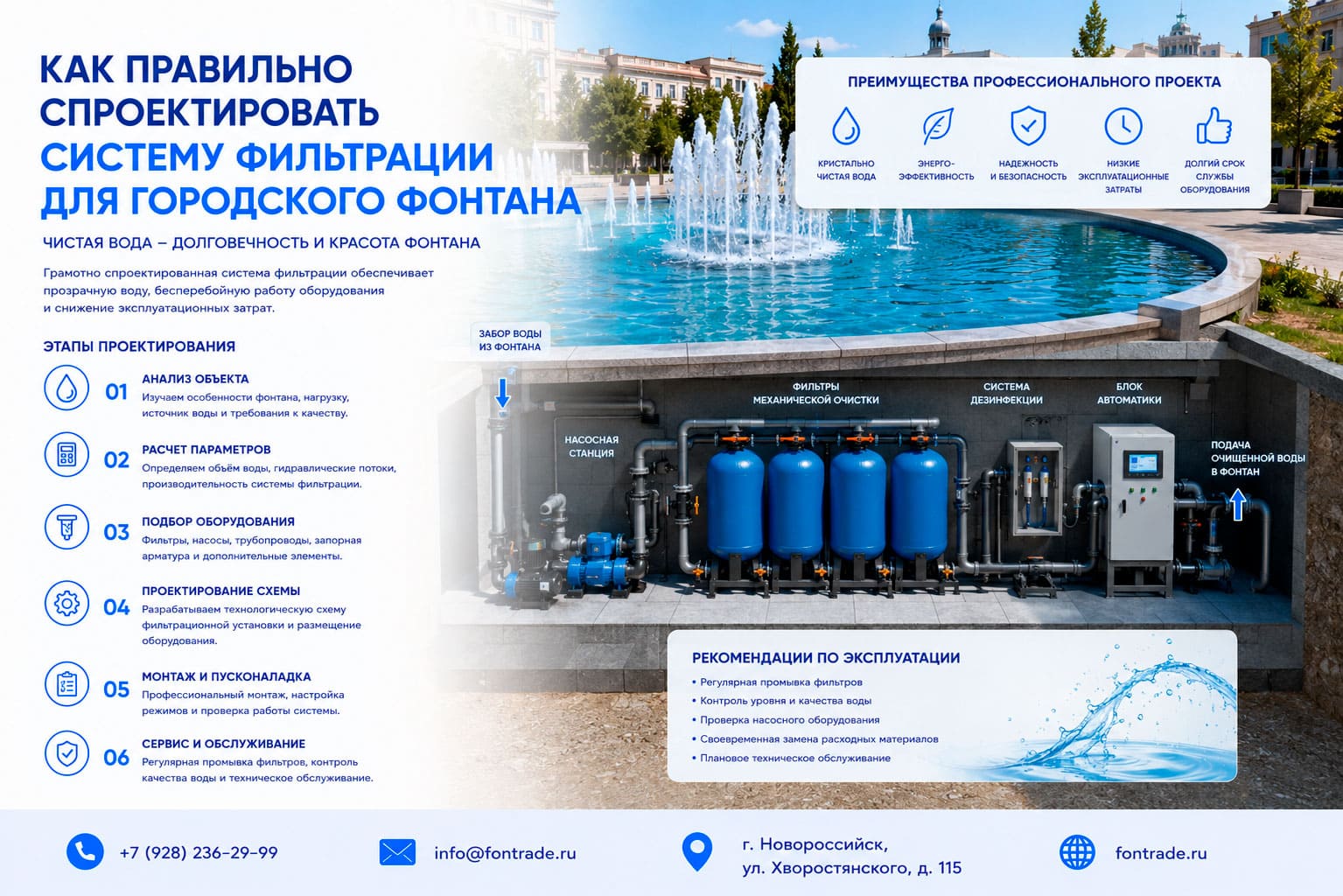 Как правильно спроектировать систему фильтрации для городского фонтана 1 Как правильно спроектировать систему фильтрации для городского фонтана