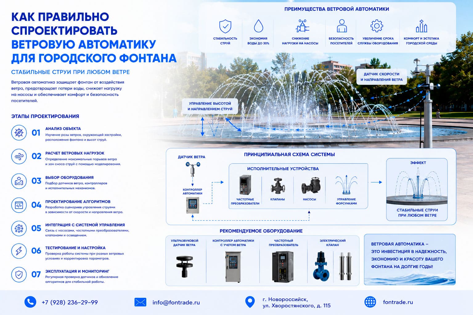Как правильно спроектировать ветровую автоматику для городского фонтана 1 Как правильно спроектировать ветровую автоматику для городского фонтана