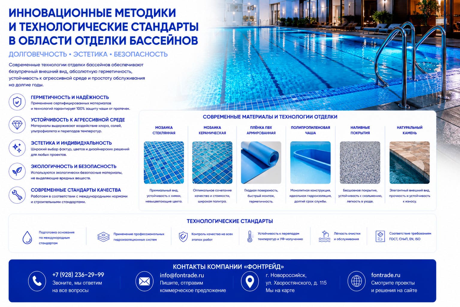 Инновационные методики и технологические стандарты в области отделки бассейнов 3 Инновационные методики и технологические стандарты в области отделки бассейнов