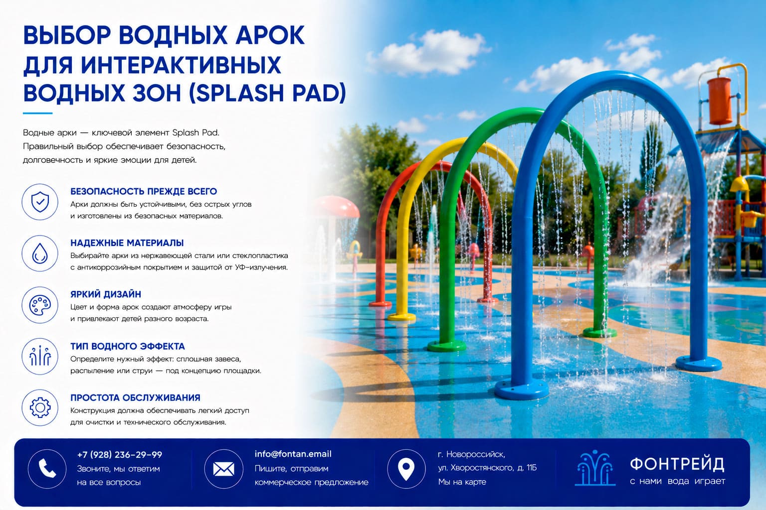 Выбор водных арок для интерактивных водных зон (Splash Pad) 2 Выбор водных арок для интерактивных водных зон (Splash Pad)
