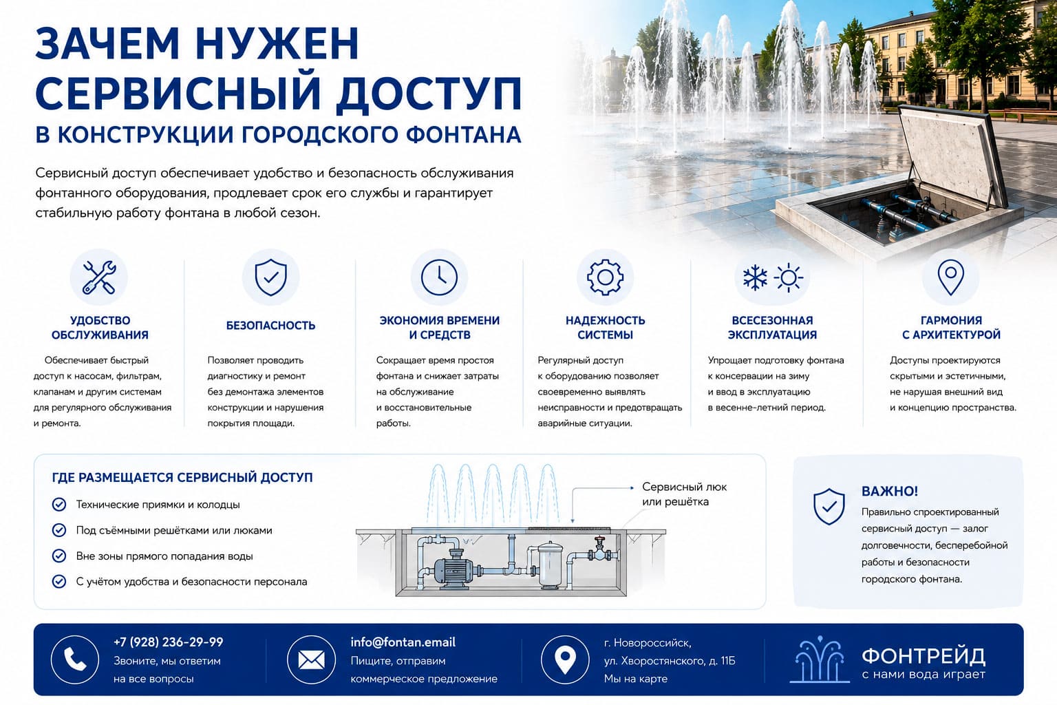 Зачем нужен сервисный доступ в конструкции городского фонтана 1 Зачем нужен сервисный доступ в конструкции городского фонтана