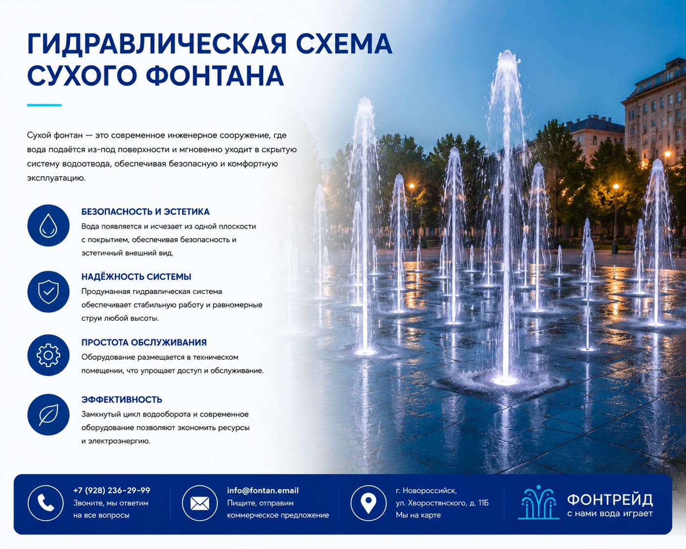 Гидравлическая схема сухого фонтана 1 Гидравлическая схема сухого фонтана