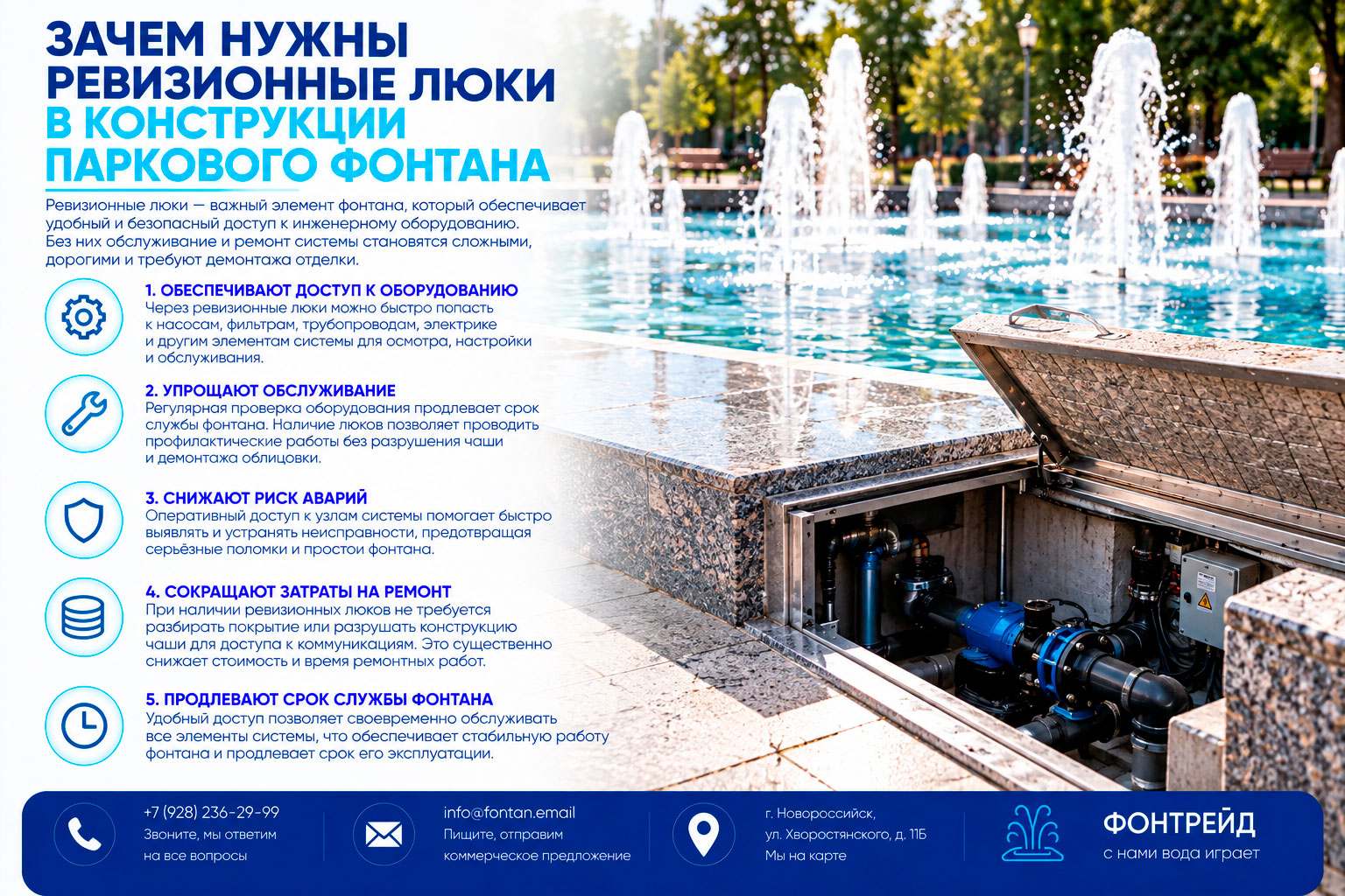 Зачем нужны ревизионные люки в конструкции паркового фонтана 1 Зачем нужны ревизионные люки в конструкции паркового фонтана