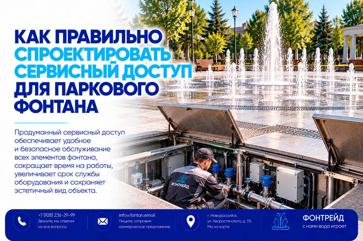 Как правильно спроектировать сервисный доступ для паркового фонтана 1 Как правильно спроектировать сервисный доступ для паркового фонтана