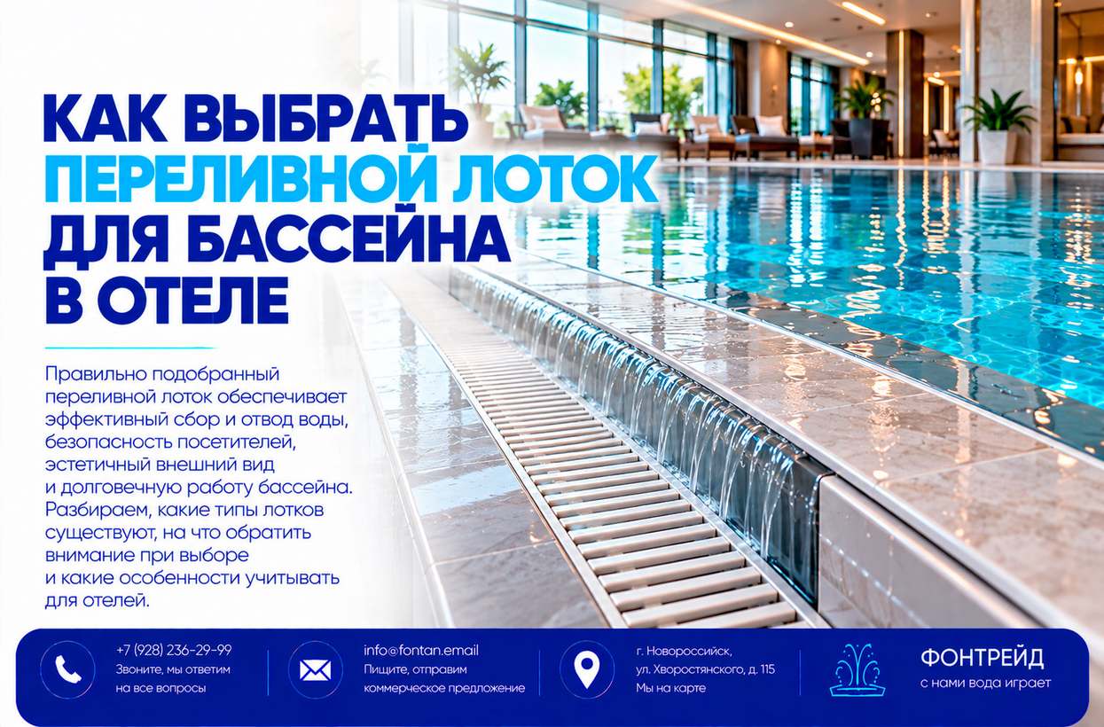 Как выбрать переливной лоток для бассейна в отеле 2 Как выбрать переливной лоток для бассейна в отеле