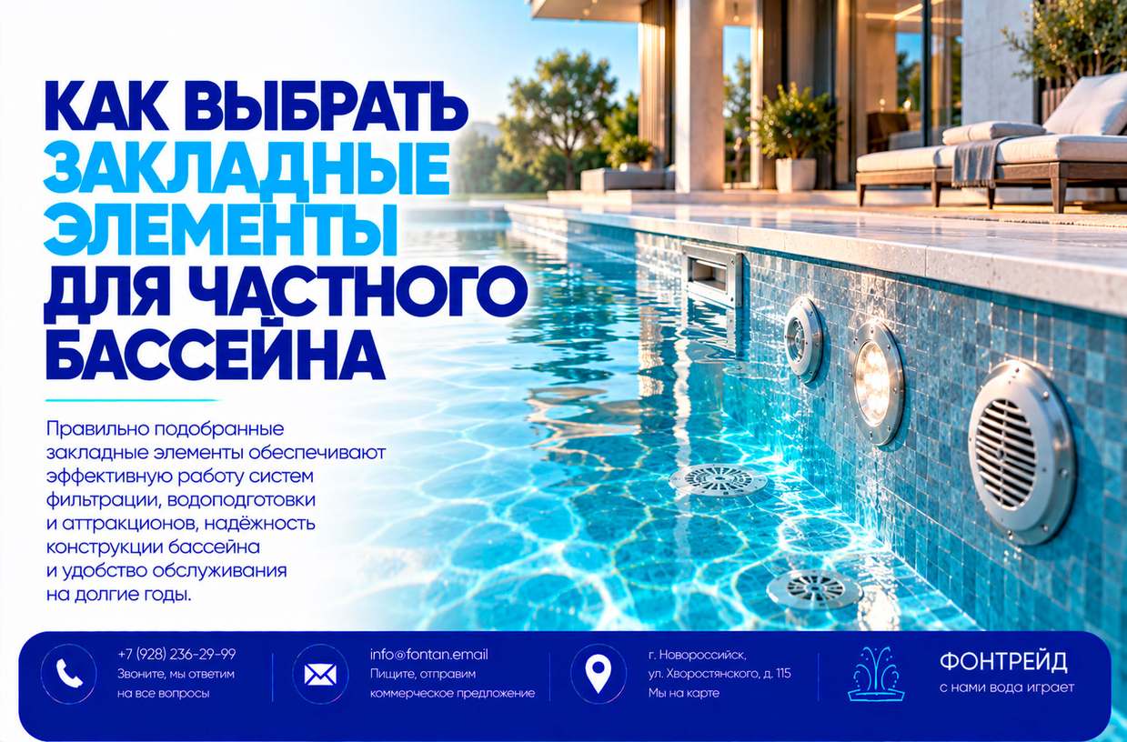 Как выбрать закладные элементы для частного бассейна 2 Как выбрать закладные элементы для частного бассейна